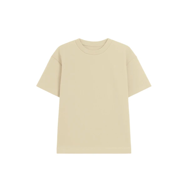 The Frankie Shop Scoob Boxy T-Shirt - Beige - Oversized Minimalist Tops in Beige - Shop at Coveti
