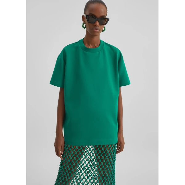 The Frankie Shop Scoob Boxy T-Shirt – Emerald Top, view 2