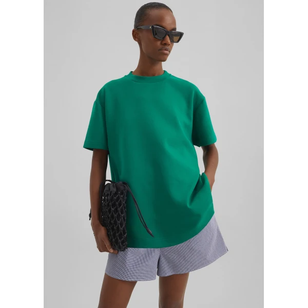 The Frankie Shop Scoob Boxy T-Shirt – Emerald Top, view 3