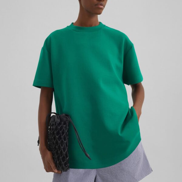 The Frankie Shop Scoob Boxy T-Shirt - Emerald - Oversized Minimalist Tops in Green - Shop at Coveti