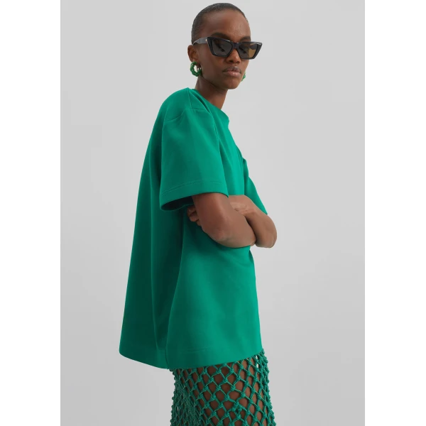 The Frankie Shop Scoob Boxy T-Shirt – Emerald Top, view 4