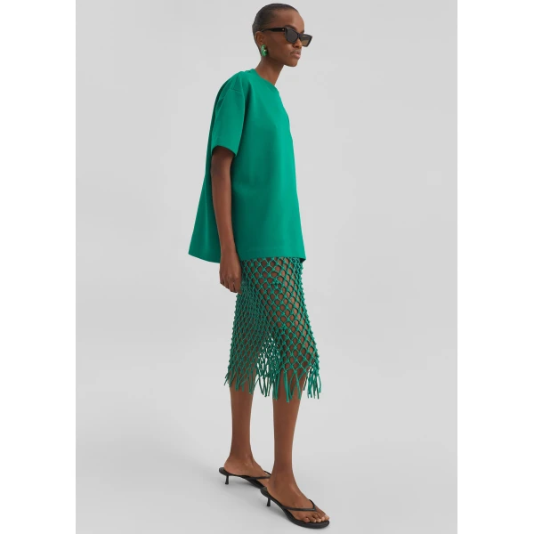 The Frankie Shop Scoob Boxy T-Shirt – Emerald Top, view 6