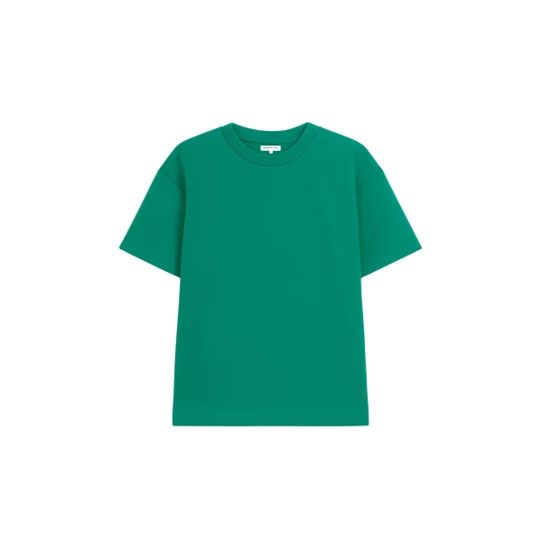 The Frankie Shop Scoob Boxy T-Shirt - Emerald - Oversized Minimalist Tops in Green - Shop at Coveti