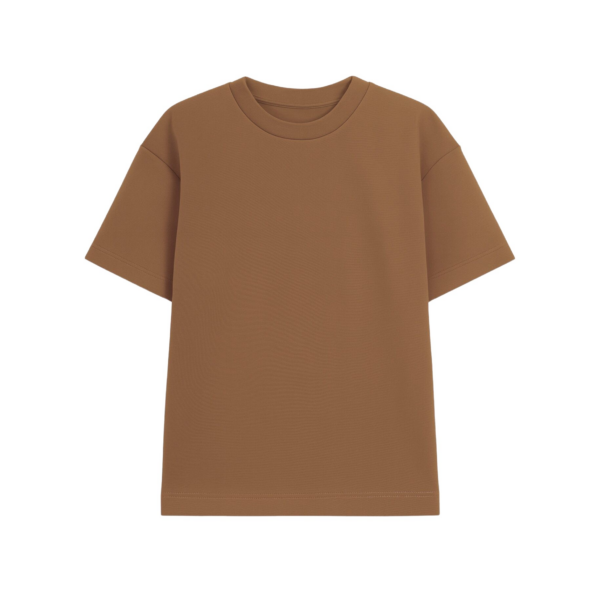 The Frankie Shop Scoob Boxy T-Shirt - Light Brown - Oversized Minimalist Tops in Beige - Shop at Coveti