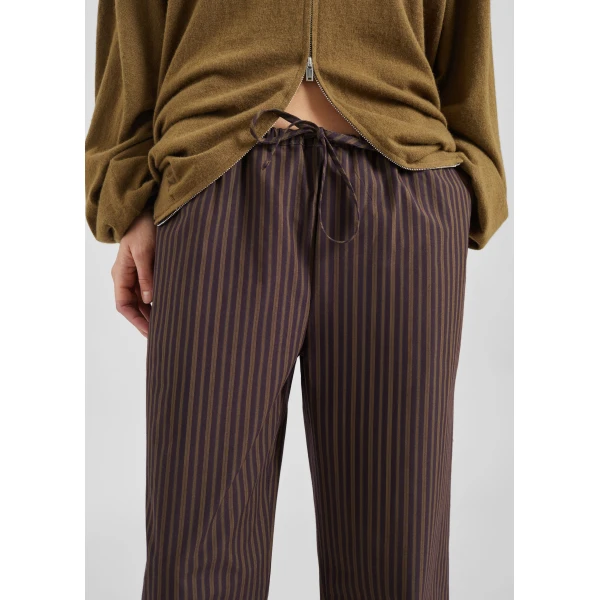 The Frankie Shop Seia Cotton Drawstring Pants – Burgundy Stripe, view 6