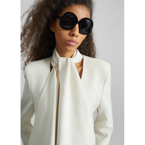 The Frankie Shop Seika Scarf Blazer – Ivory, view 3