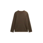 The Frankie Shop Sena Knit Pullover - Brown/Green Stripe - Oversized Minimalist Tops in Multicolour - Shop at Coveti