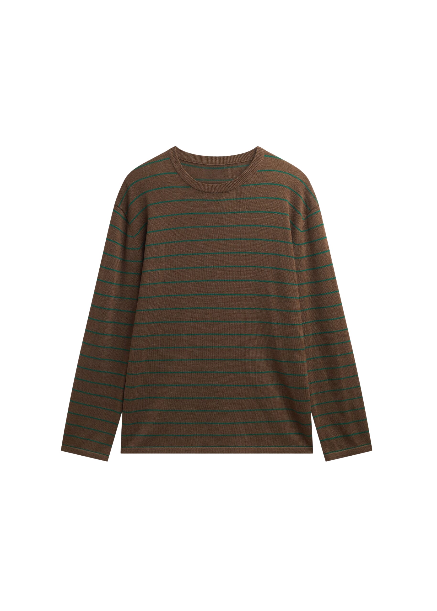 The Frankie Shop Sena Knit Pullover – Brown/Green Stripe