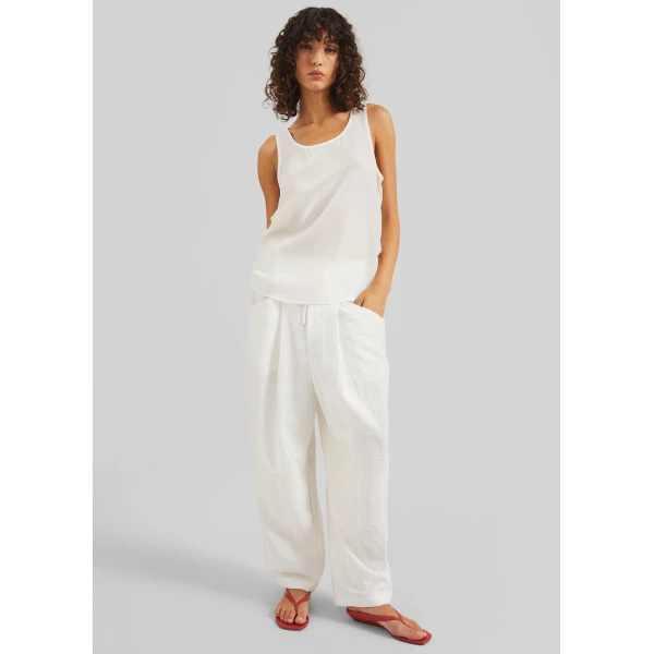 The Frankie Shop Senart Barrel Leg Pants – Ivory, view 5