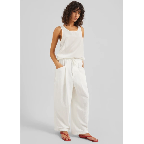 The Frankie Shop Senart Barrel Leg Pants – Ivory, view 6