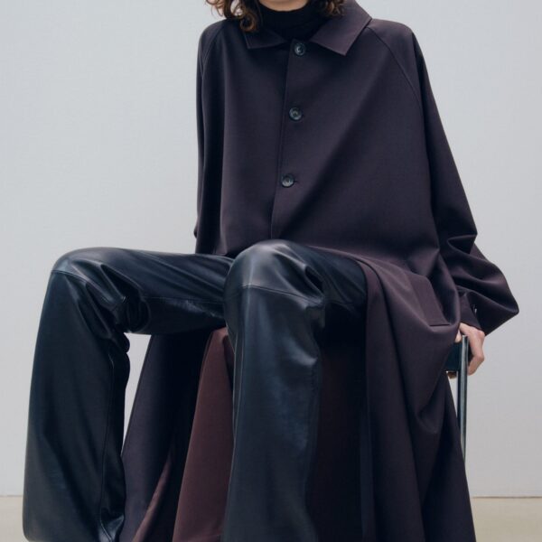 The Frankie Shop Shay Trench Coat - Brown - Oversized Minimalist Coats in Beige - Shop at Coveti