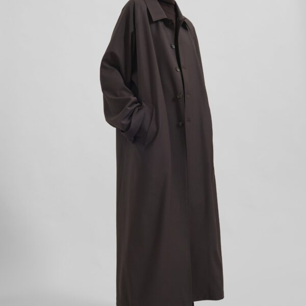The Frankie Shop Shay Trench Coat - Brown - Oversized Minimalist Coats in Beige - Shop at Coveti