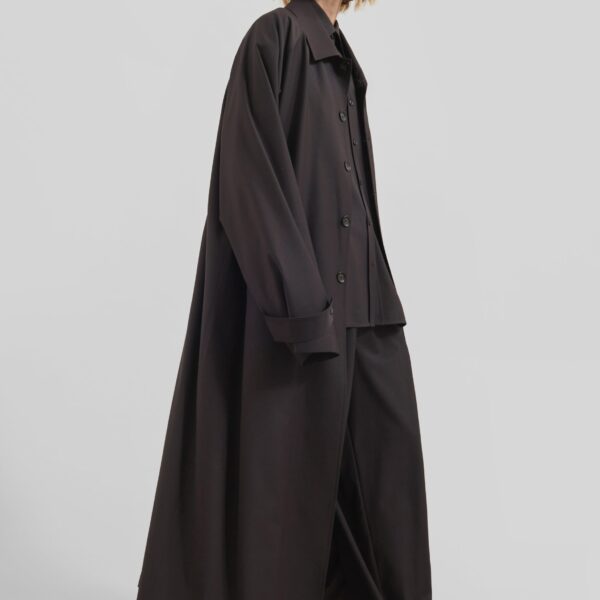 The Frankie Shop Shay Trench Coat - Brown - Oversized Minimalist Coats in Beige - Shop at Coveti