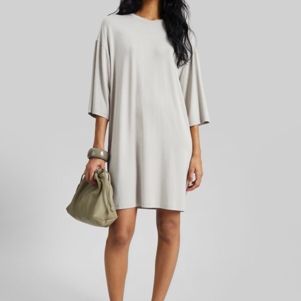 The Frankie Shop Sian Oversized T-Shirt Dress - Slate Grey - Oversized Minimalist Dresses in Grey - Shop at Coveti