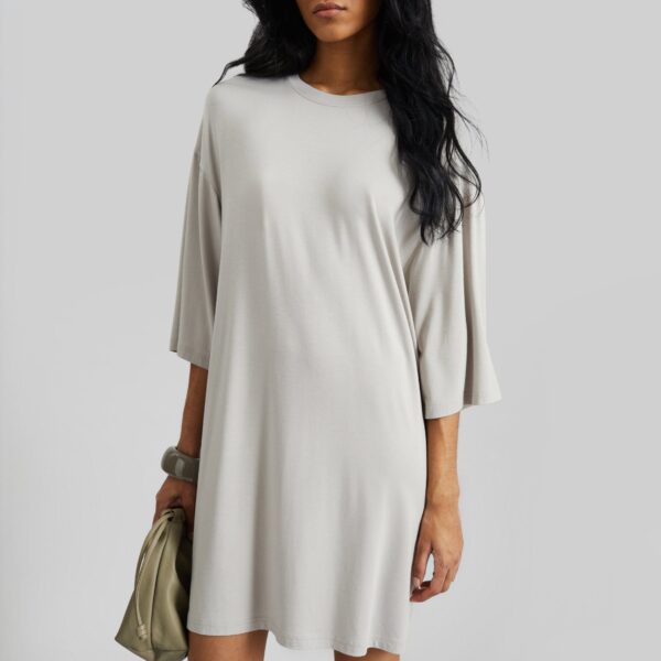 The Frankie Shop Sian Oversized T-Shirt Dress - Slate Grey - Oversized Minimalist Dresses in Grey - Shop at Coveti