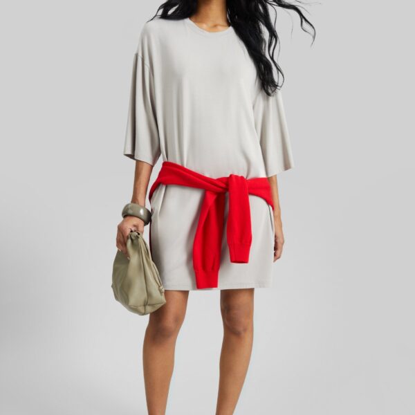The Frankie Shop Sian Oversized T-Shirt Dress - Slate Grey - Oversized Minimalist Dresses in Grey - Shop at Coveti