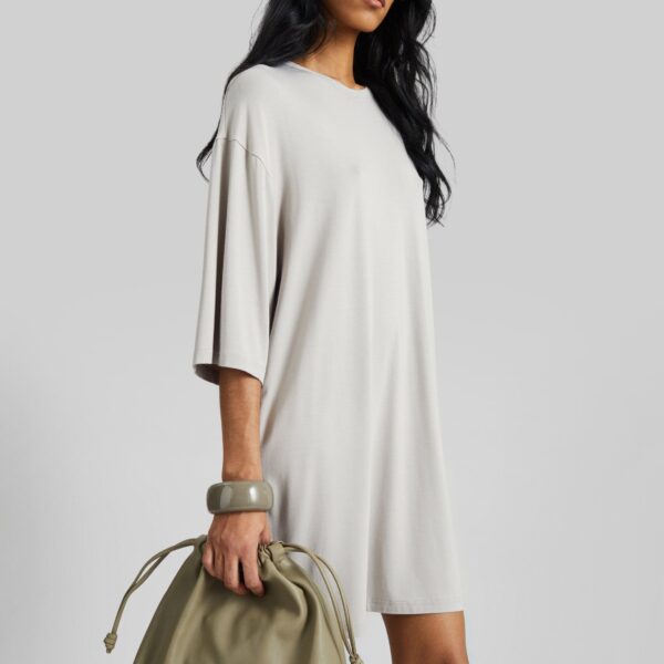 The Frankie Shop Sian Oversized T-Shirt Dress - Slate Grey - Oversized Minimalist Dresses in Grey - Shop at Coveti