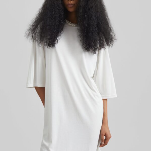 The Frankie Shop Sian Oversized T-Shirt Dress - White - Oversized Minimalist Dresses in White - Shop at Coveti