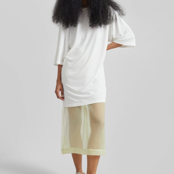 The Frankie Shop Sian Oversized T-Shirt Dress - White - Oversized Minimalist Dresses in White - Shop at Coveti