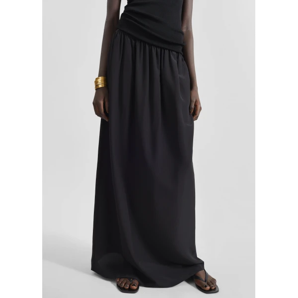 The Frankie Shop Sibena Silk Maxi Skirt – Black, view 5