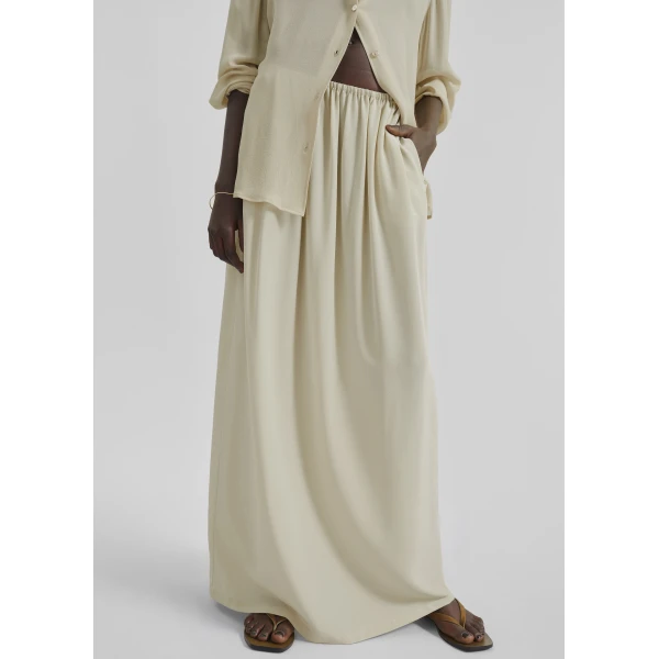 The Frankie Shop Sibena Silk Maxi Skirt – Cement, view 4