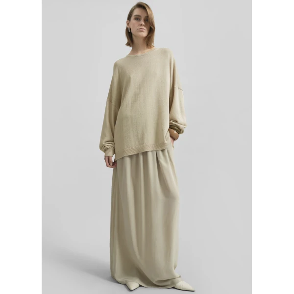 The Frankie Shop Sibena Silk Maxi Skirt – Cement, view 5