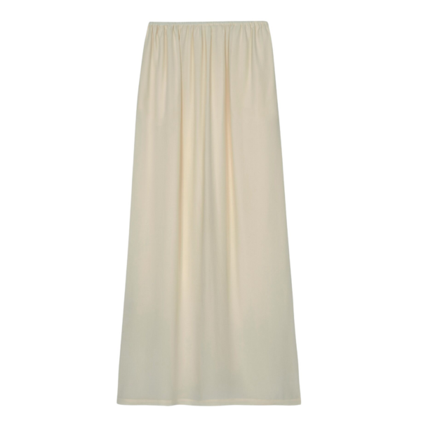 The Frankie Shop Sibena Silk Maxi Skirt - Cement - Oversized Minimalist Skirts in Grey - Shop at Coveti