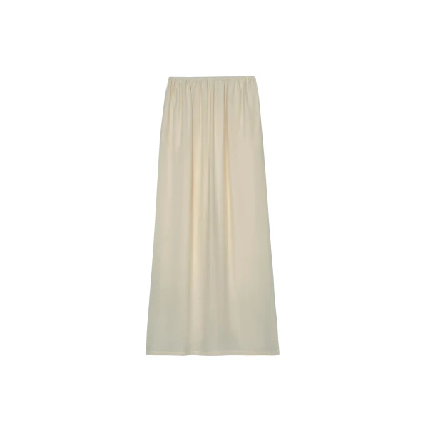 The Frankie Shop Sibena Silk Maxi Skirt - Cement - Oversized Minimalist Skirts in Grey - Shop at Coveti