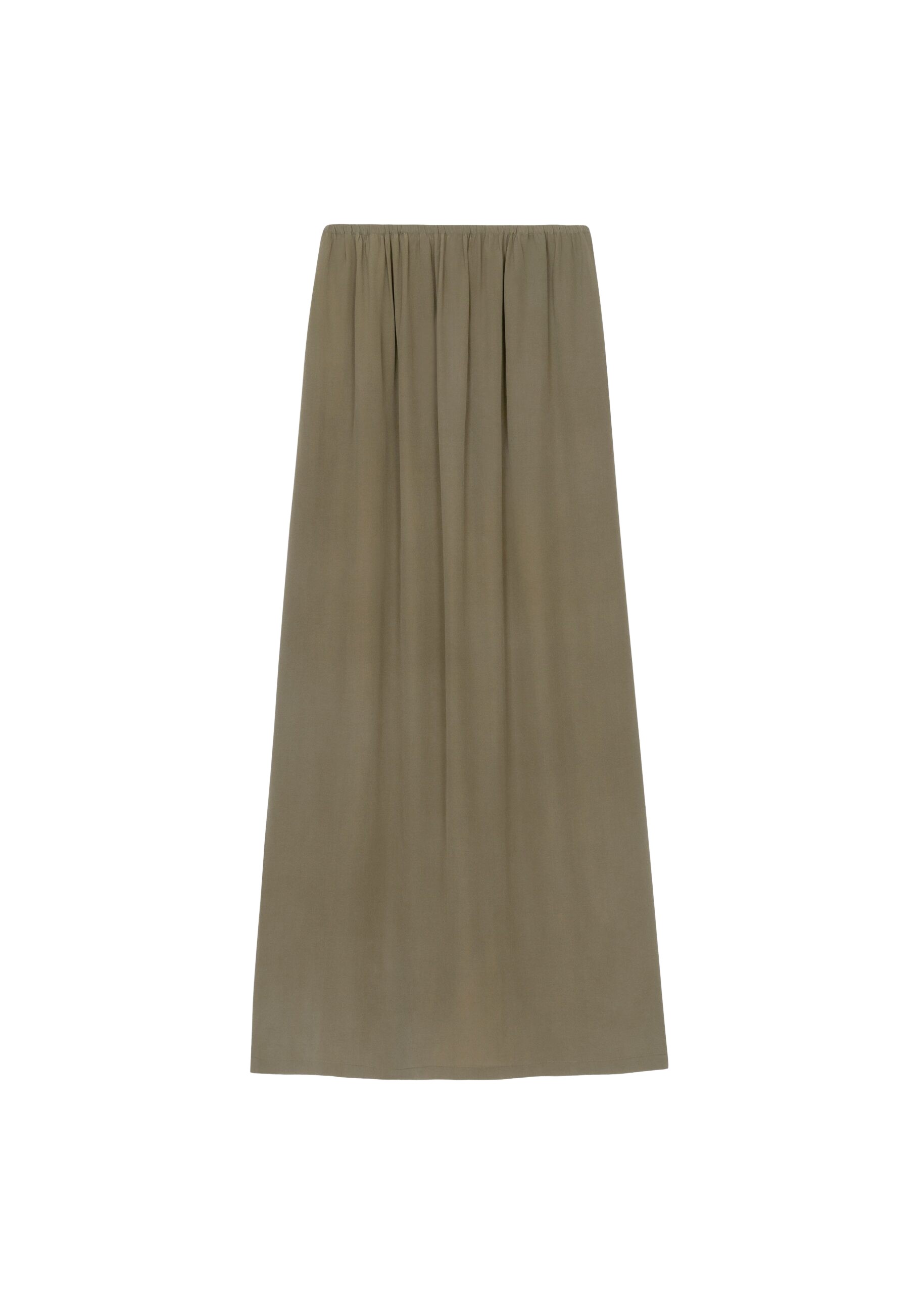 The Frankie Shop Sibena Silk Maxi Skirt - Khaki - Oversized Minimalist Skirts in Green - Shop at Coveti