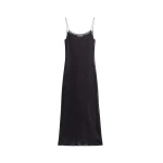 The Frankie Shop Sienna Semi Sheer Ribbed Dress - Black - Oversized Minimalist Dresses in Black - Shop at Coveti