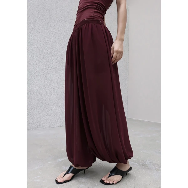 The Frankie Shop Solrae Fluid Balloon Pants – Burgundy, view 3