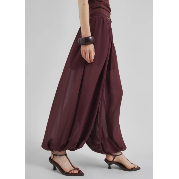 The Frankie Shop Solrae Fluid Balloon Pants – Burgundy, view 5