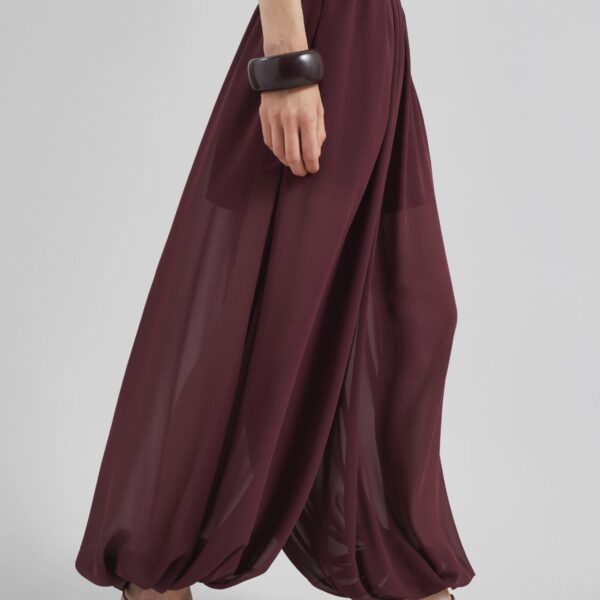 The Frankie Shop Solrae Fluid Balloon Pants - Burgundy - Oversized Minimalist Pants in Red - Shop at Coveti