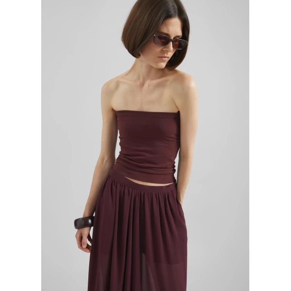 The Frankie Shop Solrae Tube Top – Burgundy, view 2