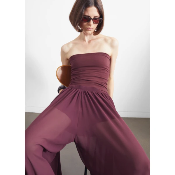 The Frankie Shop Solrae Tube Top – Burgundy, view 3