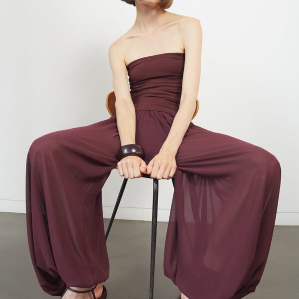 The Frankie Shop Solrae Tube Top - Burgundy - Oversized Minimalist Tops in Red - Shop at Coveti