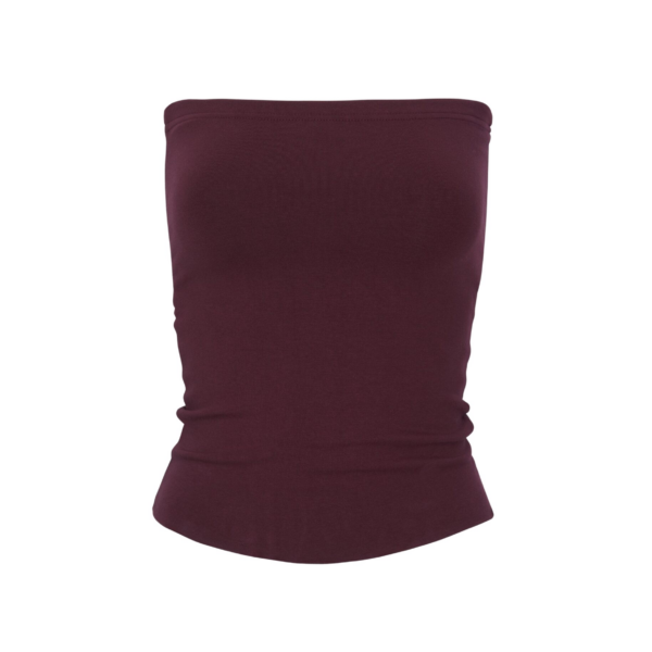 The Frankie Shop Solrae Tube Top - Burgundy - Oversized Minimalist Tops in Red - Shop at Coveti