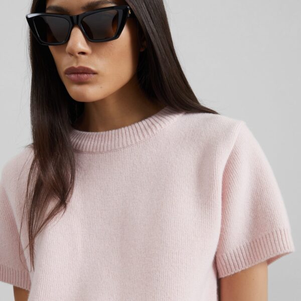 The Frankie Shop Sona Wool Knit Top - Pink - Oversized Minimalist Tops in Pink - Shop at Coveti