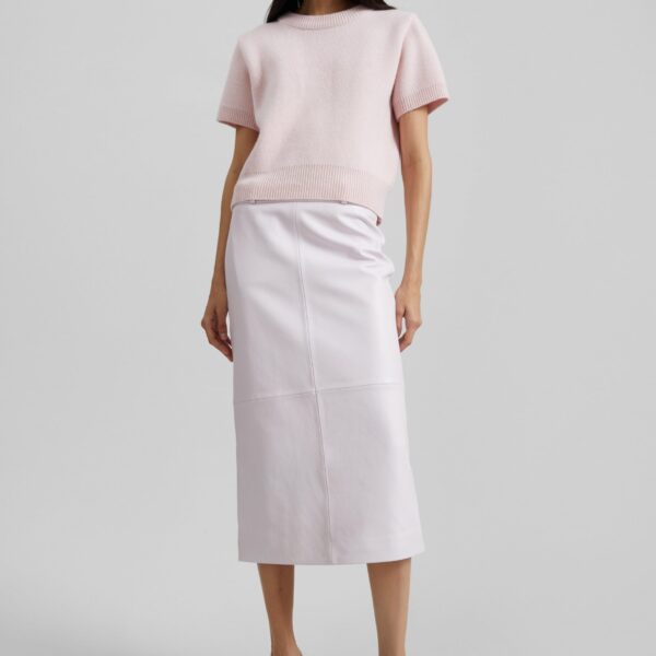 The Frankie Shop Sona Wool Knit Top - Pink - Oversized Minimalist Tops in Pink - Shop at Coveti