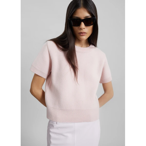 The Frankie Shop Sona Wool Knit Top – Pink, view 6
