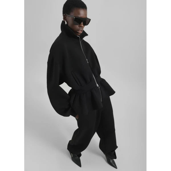 The Frankie Shop Sorelle Peplum Jacket – Black, view 2