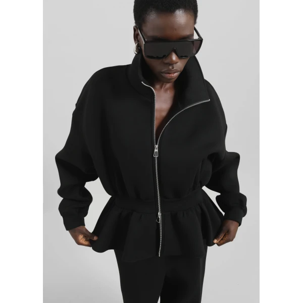 The Frankie Shop Sorelle Peplum Jacket – Black, view 6