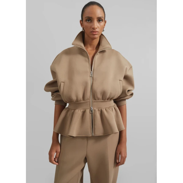 The Frankie Shop Sorelle Peplum Jacket – Camel, view 2