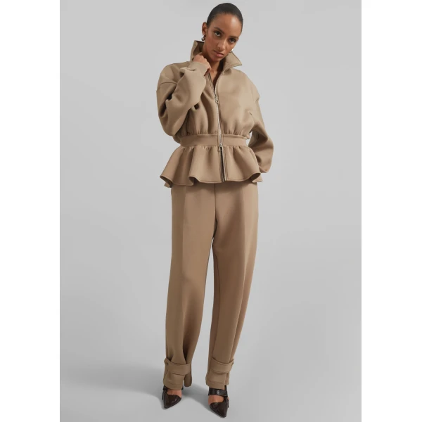 The Frankie Shop Sorelle Peplum Jacket – Camel, view 3