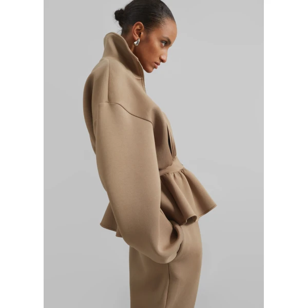 The Frankie Shop Sorelle Peplum Jacket – Camel, view 4