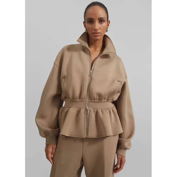 The Frankie Shop Sorelle Peplum Jacket – Camel, view 6