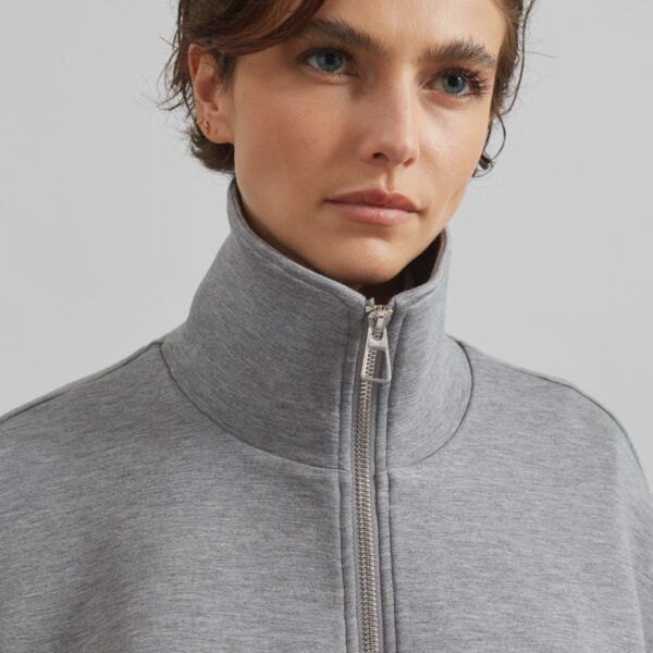 The Frankie Shop Sorelle Peplum Jacket - Grey - Oversized Minimalist Jackets in Grey - Shop at Coveti