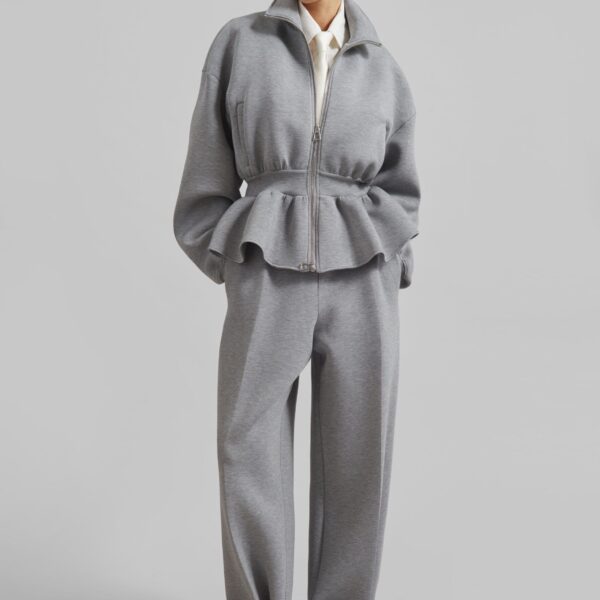 The Frankie Shop Sorelle Sweatpants - Grey - Oversized Minimalist Pants in Grey - Shop at Coveti