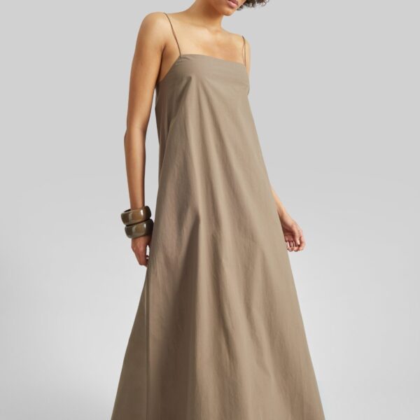 The Frankie Shop Square Cami Sundress - Birch - Oversized Minimalist Dresses in Beige - Shop at Coveti