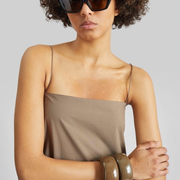 The Frankie Shop Square Cami Sundress - Birch - Oversized Minimalist Dresses in Beige - Shop at Coveti